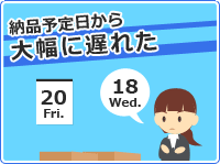 納品予定日から大幅に遅れた