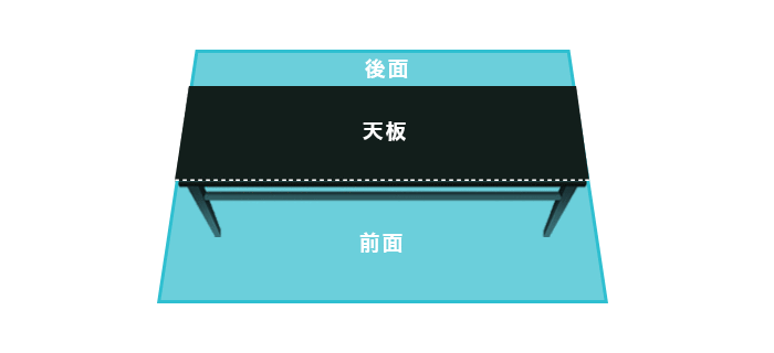 前掛け型テーブルクロス展開図